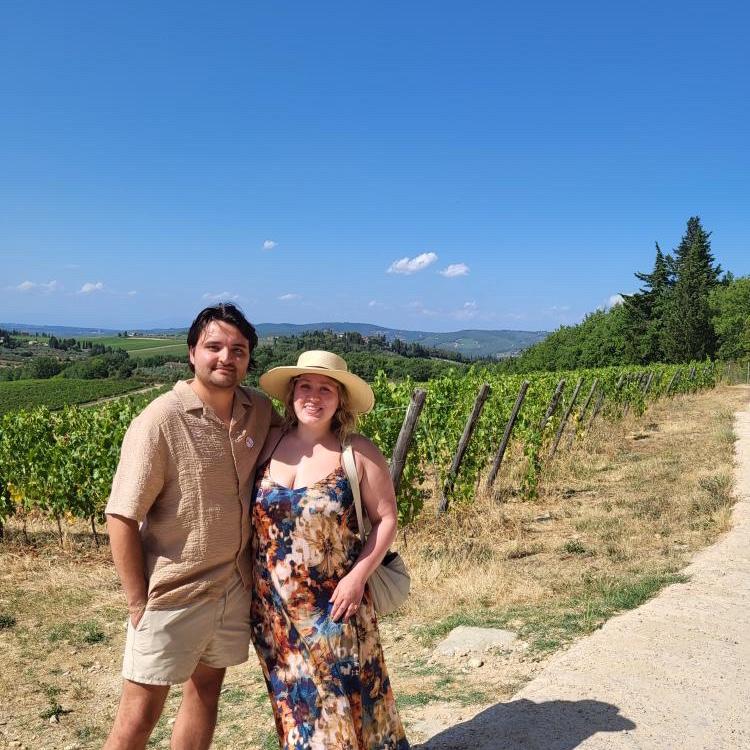 Rachel's favorite spot! Wine tasting in the hills of Tuscany