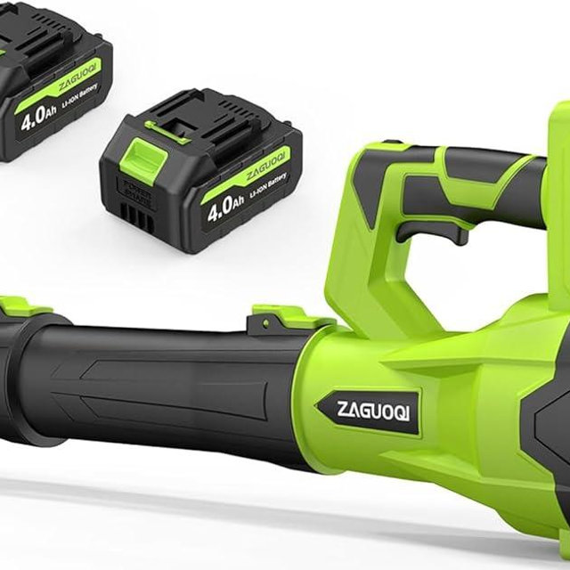Leaf Blower Cordless 650CFM 288MPH Electric Leaf Blower with 2 x 4.0Ah Battery Operated, 6 Speed Mode, 20V Powered Handheld Blowers for Lawn Care, Patio, Dust, Blowing Leaves