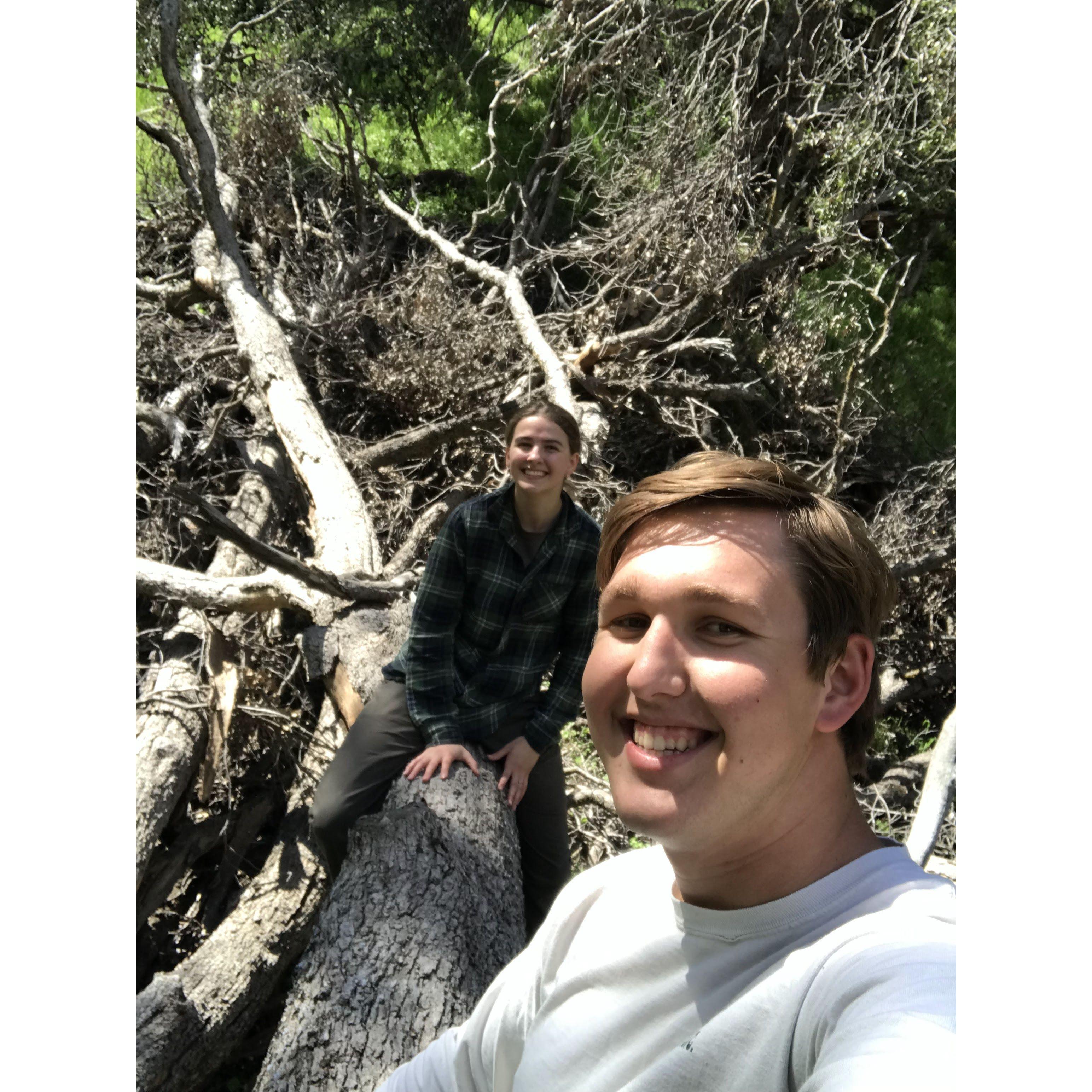 Selfie we took while wandering around the creek near Victoria's house. It was also the day we made it official and started dating on April 27th.
