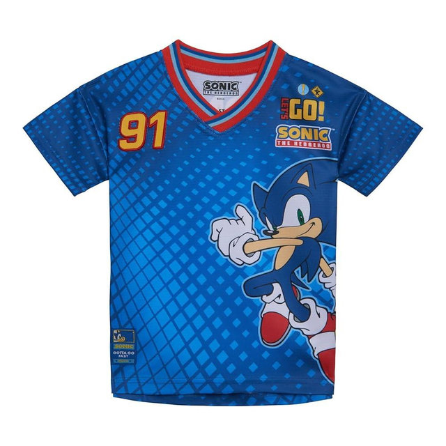 SEGA Sonic The Hedgehog Mesh Soccer Jersey T-Shirt Toddler to Big Kid Sizes (2T - 18-20)