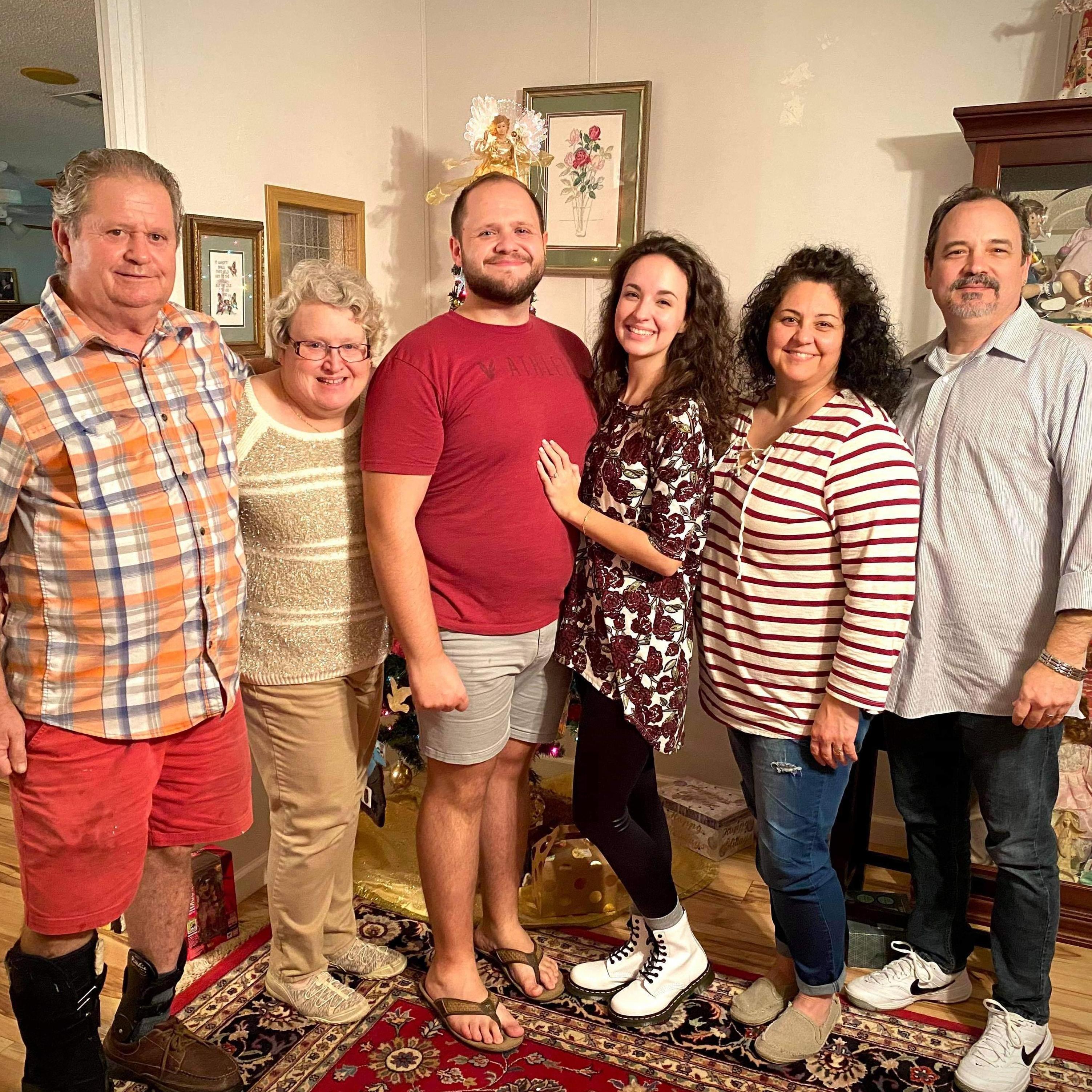 Our parents and us on Christmas Eve!