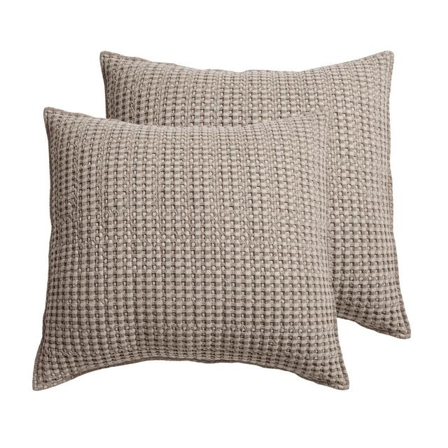 Mills Waffle Taupe Euro Sham Set of 2 - Levtex Home