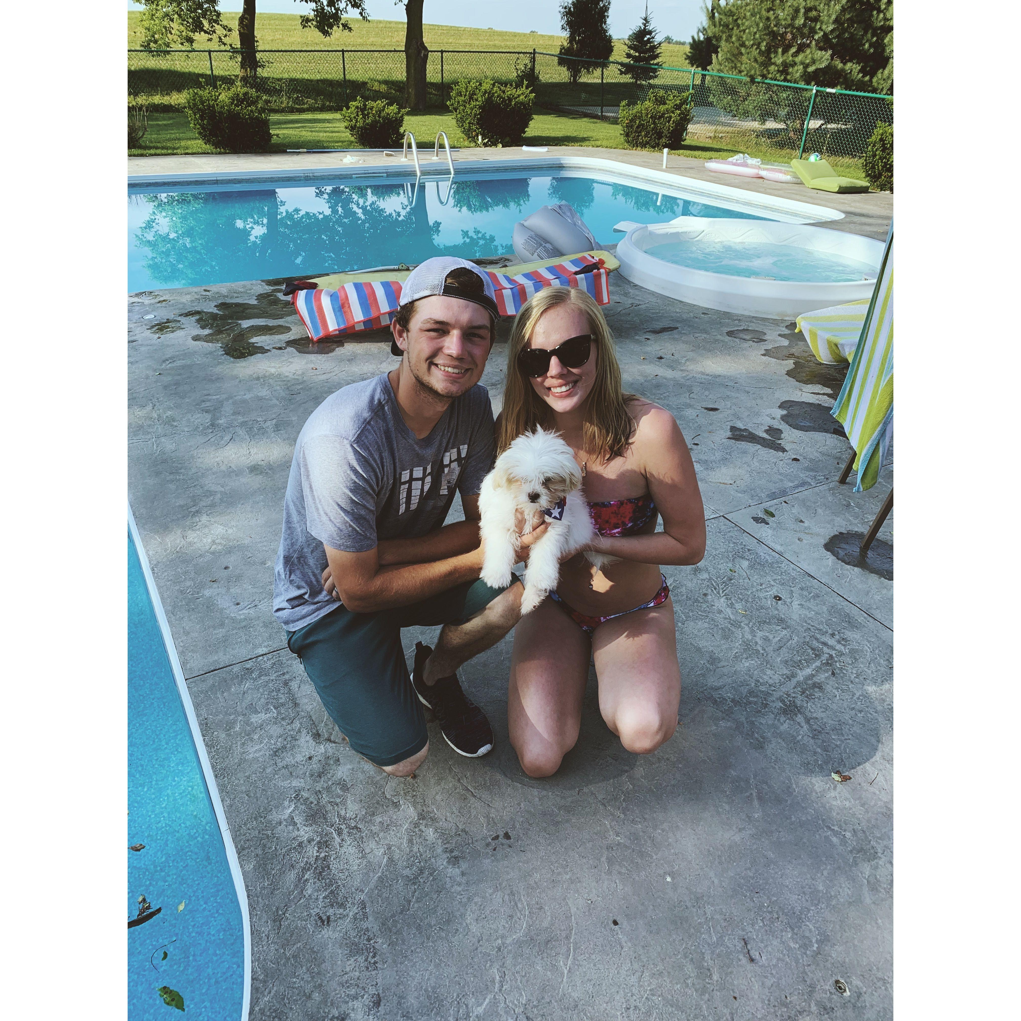 Our first Fourth of July with Willow hanging at his parents pool!