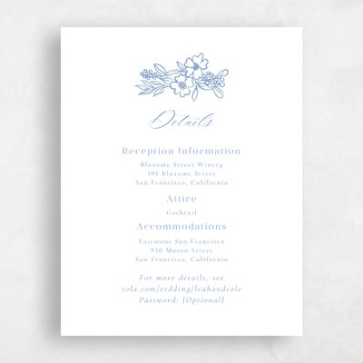Dusty Blue Wedding Enclosure - Mira Letterpress