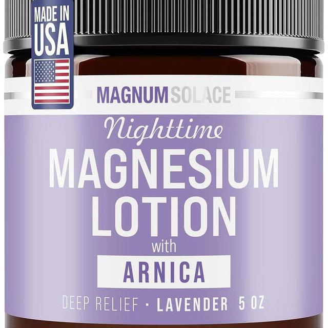 Nighttime Magnesium Lotion with Arnica – Soothing Relief & Relaxation, Highly Concentrated Magnesium for Muscles & Joints – Apply to Legs or Feet Before Bed – Skin-Friendly