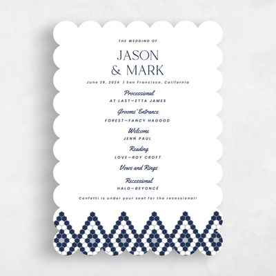 Blue Scalloped Wedding Program - Metropol
