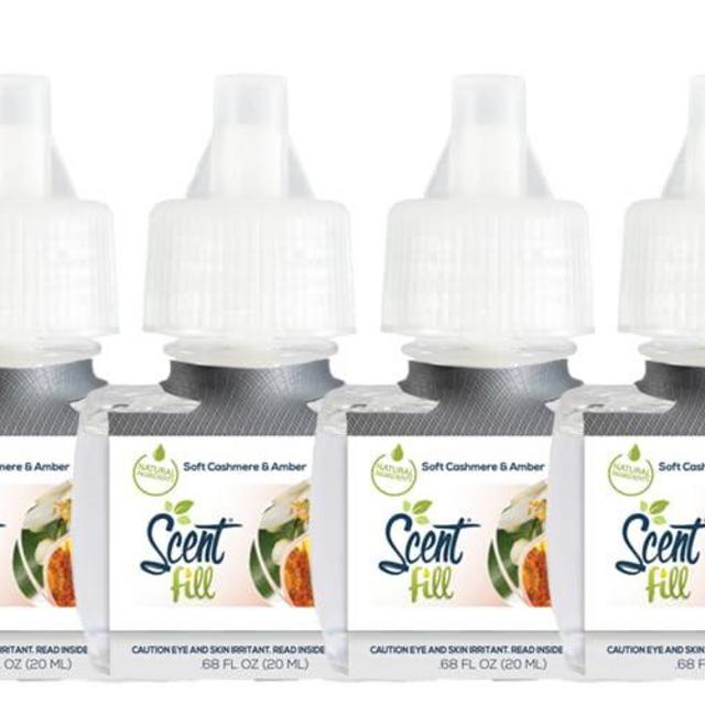 Scent Fill Soft Cashmere & Amber Plug in Air Freshener, 4 Scented Oil Refills