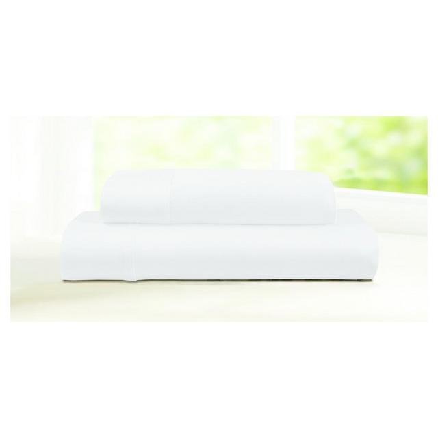 King 4pc 600 Thread Count Deep Pocket Solid Sheet Set White - Tribeca Living