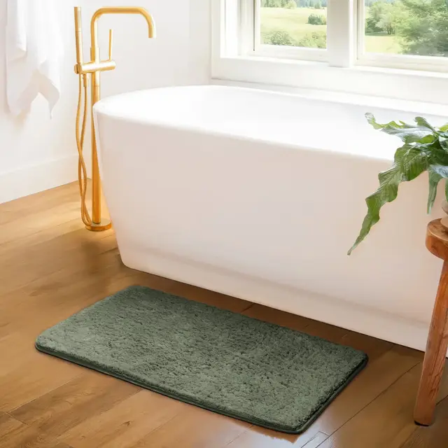 Plush Absorbent Bath Mat Rug with Anti-Skid Rubber Backing - Becky Cameron