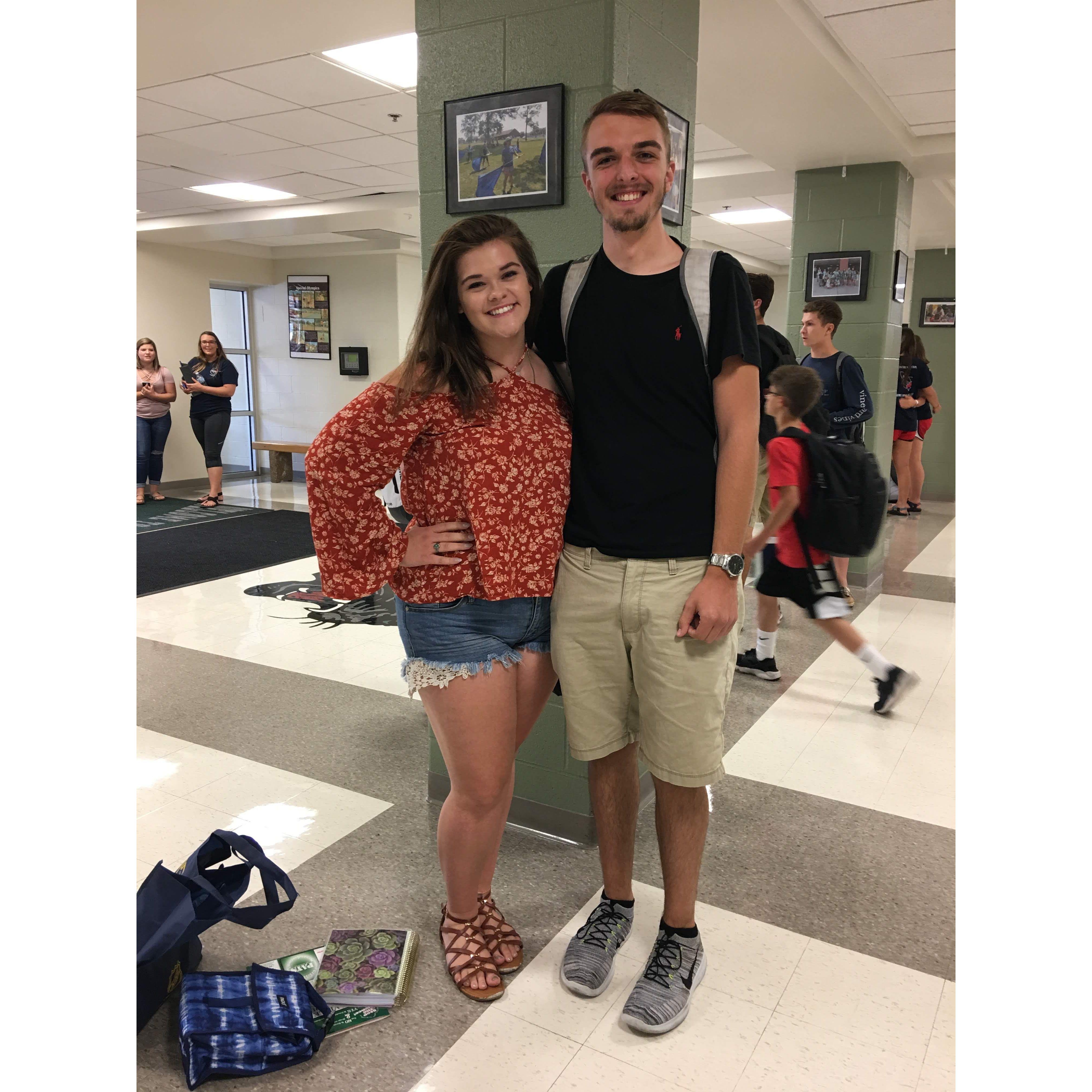 Our first day of senior year at Mehlville!