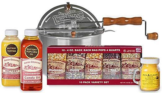 Amish Country Popcorn Stovetop Popcorn Popper Gift Set