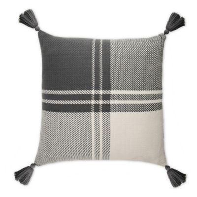 Bee & Willow™ Home Yarn-Dyed Square Throw Pillow in Grey/White