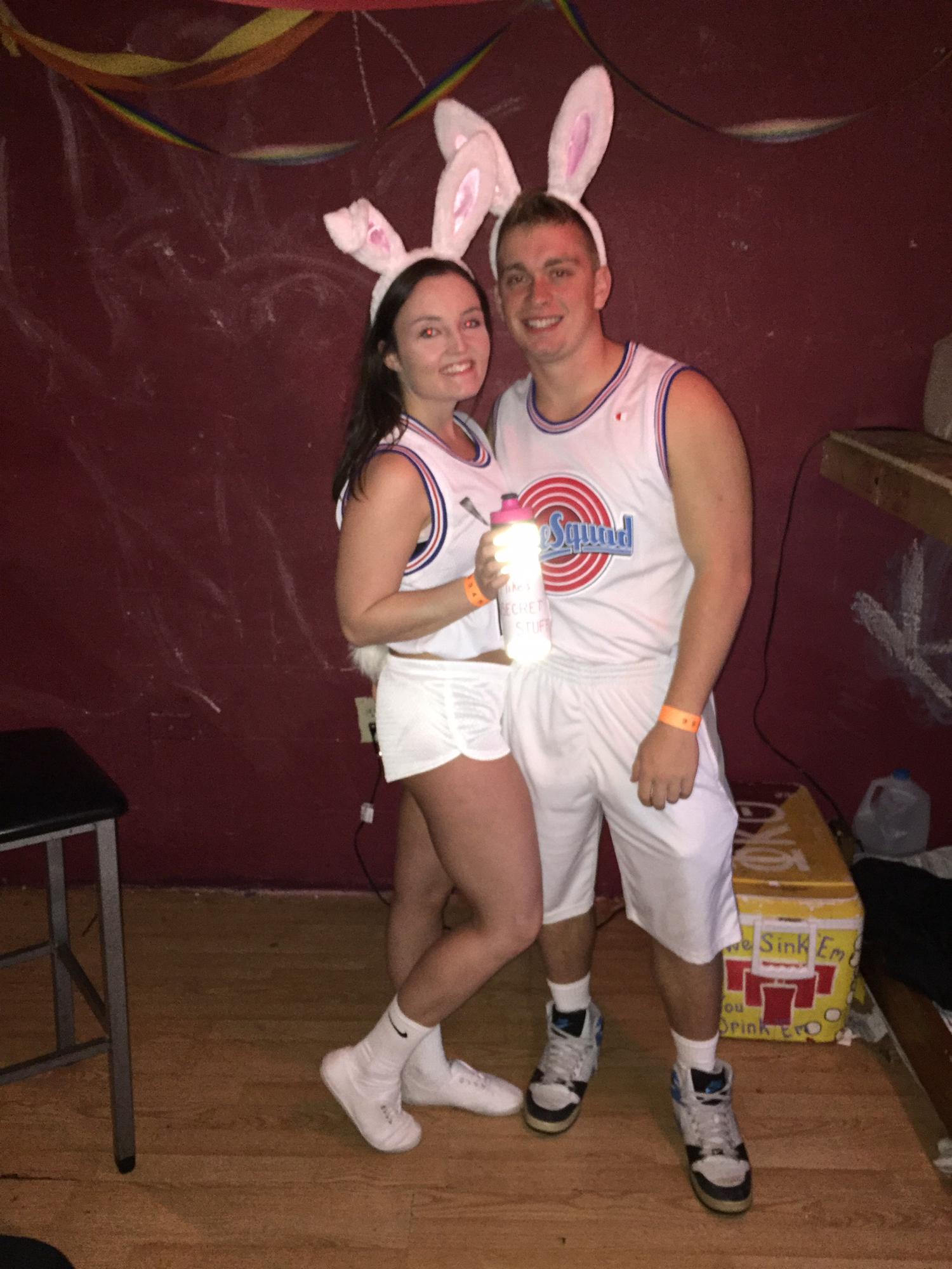 Our second Halloween together. Bugs and Lola from space jam.