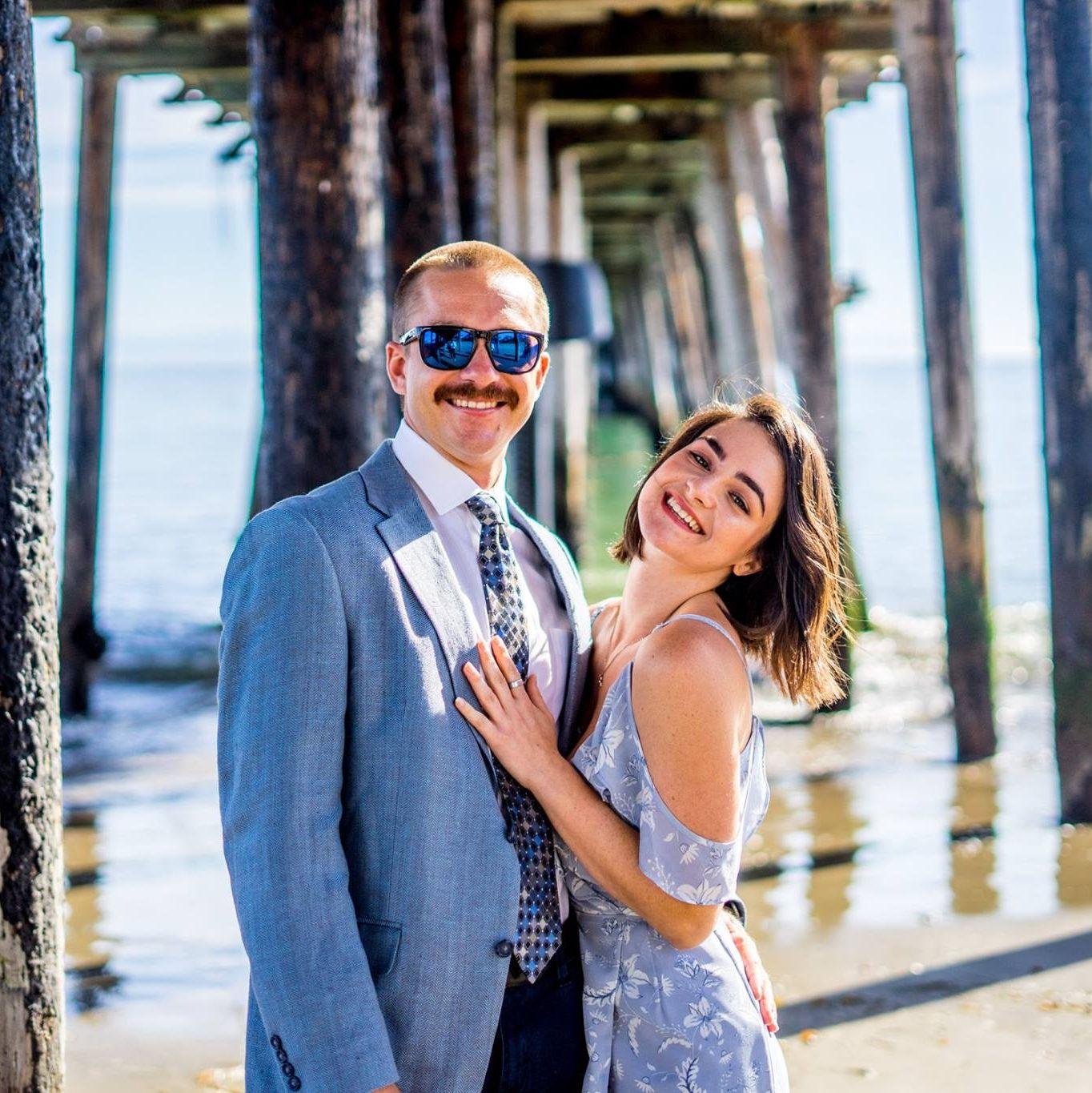 Big smiles at Blair and Jen's wedding in Aptos