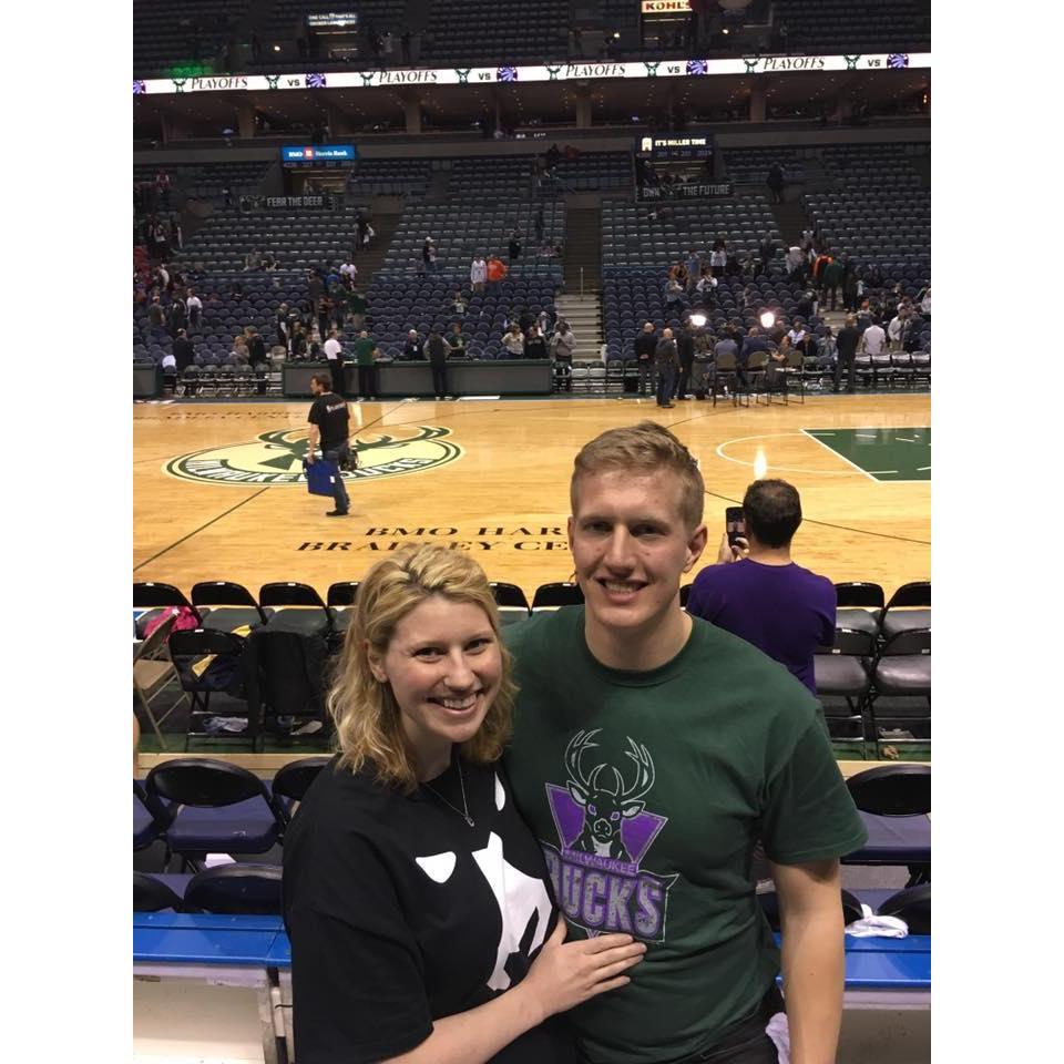 This was one of the first Milwaukee Bucks game the couple went to. LET'S GO BUCKS!!!!