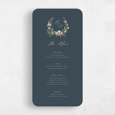 Blue Rounded Wedding Menu - Dinan