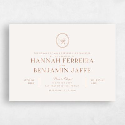 Tuscany, Beige Wedding Invitation - St Anne Landscape