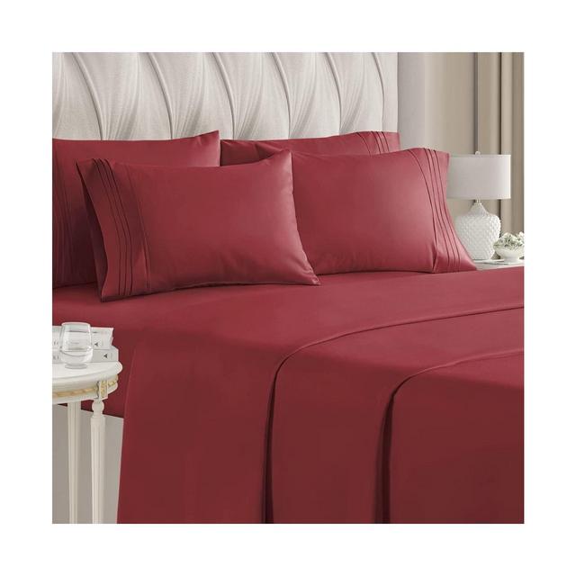 CGK Unlimited 6 Piece Microfiber Solid Sheet Set - King