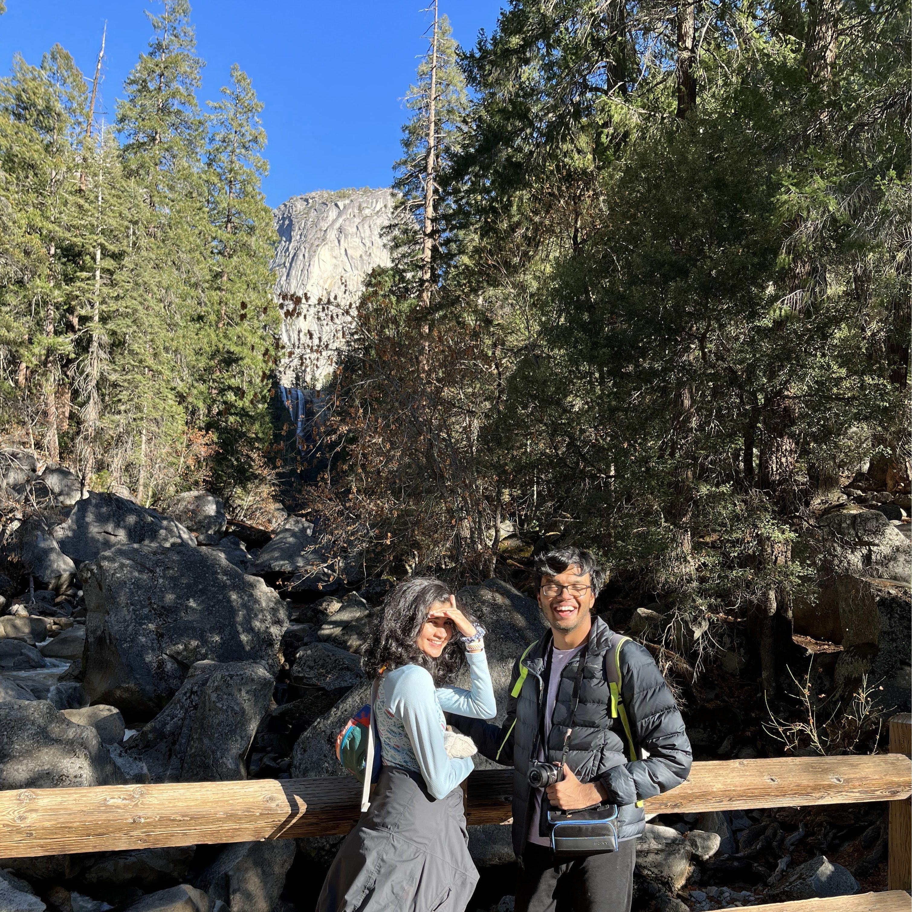 Raghav and I doing what we like the most! Hiking in Yosemite :)