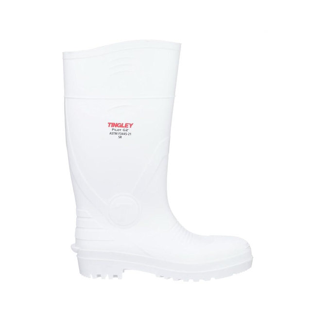 Tingley Unisex Plain Toe Rain Boot, White, 10 US Men