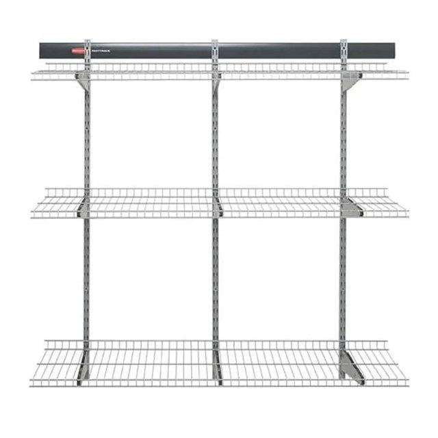 Rubbermaid Fasttrack Rail Storage 48"x16" 3-Shelf Kit, 350 lbs. Per Shelf, for Home/Garage/Shed/Workshop Organization