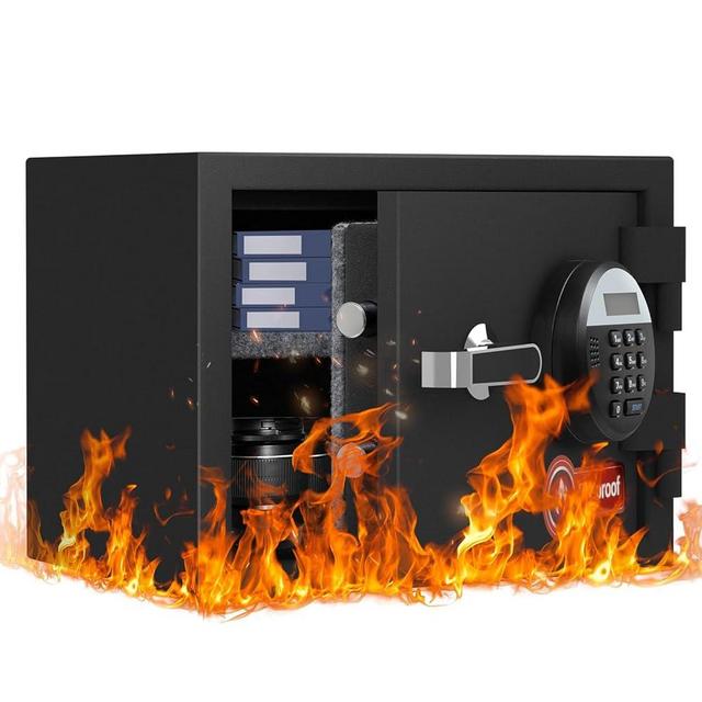 1.2 Cubic Feet Fireproof Safe Box, Fireproof Home Safe for Money, Jewelry, Documents and Valuables W/Digital Keypad,Alarm System,Removable Shelf, Home and Office Use Document Box