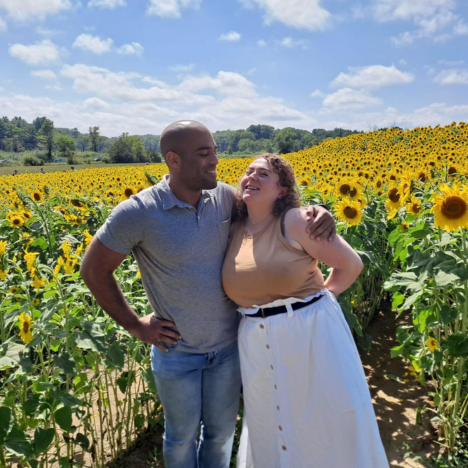 Visiting a sunflower field in MA, summer 2022