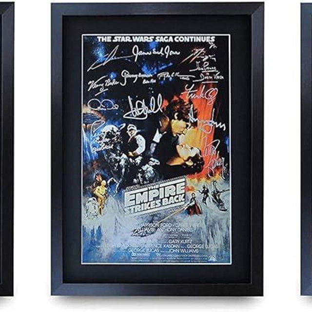 HWC Trading The Star Wars Trilogy Collection Mark Hamill 16 x 12 inch Gifts Printed Poster Signed Autograph Picture for Movie Memorabilia Fans - 16" x 12" Framed