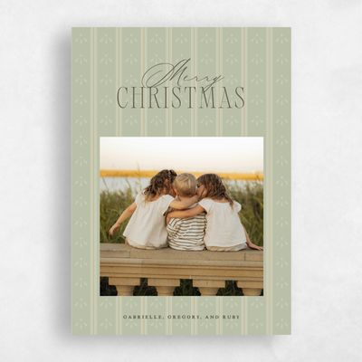 Olive Sage, Green Holiday Card - Waltham