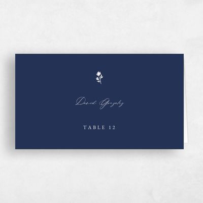 Blue Typography Wedding Place Card - Kiruna
