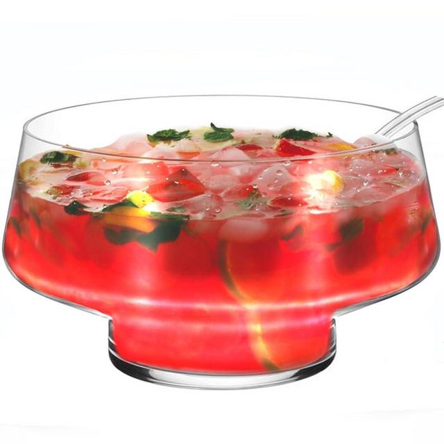 Xeiwagoo Glass Punch Bowl with Ladle & Footed, Unique Design Style Punch Bowl for Parties, Sturdy and Heavy Large Punch Bowl Set for Centerpiece Table Decorations，clear，2.5 Gallons 315oz Set of 1
