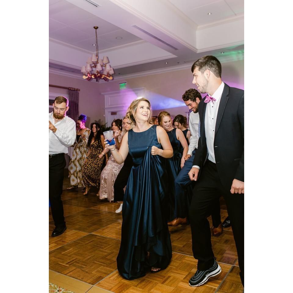 Dancing away at Lauren & Tayler's wedding in May of 2021!