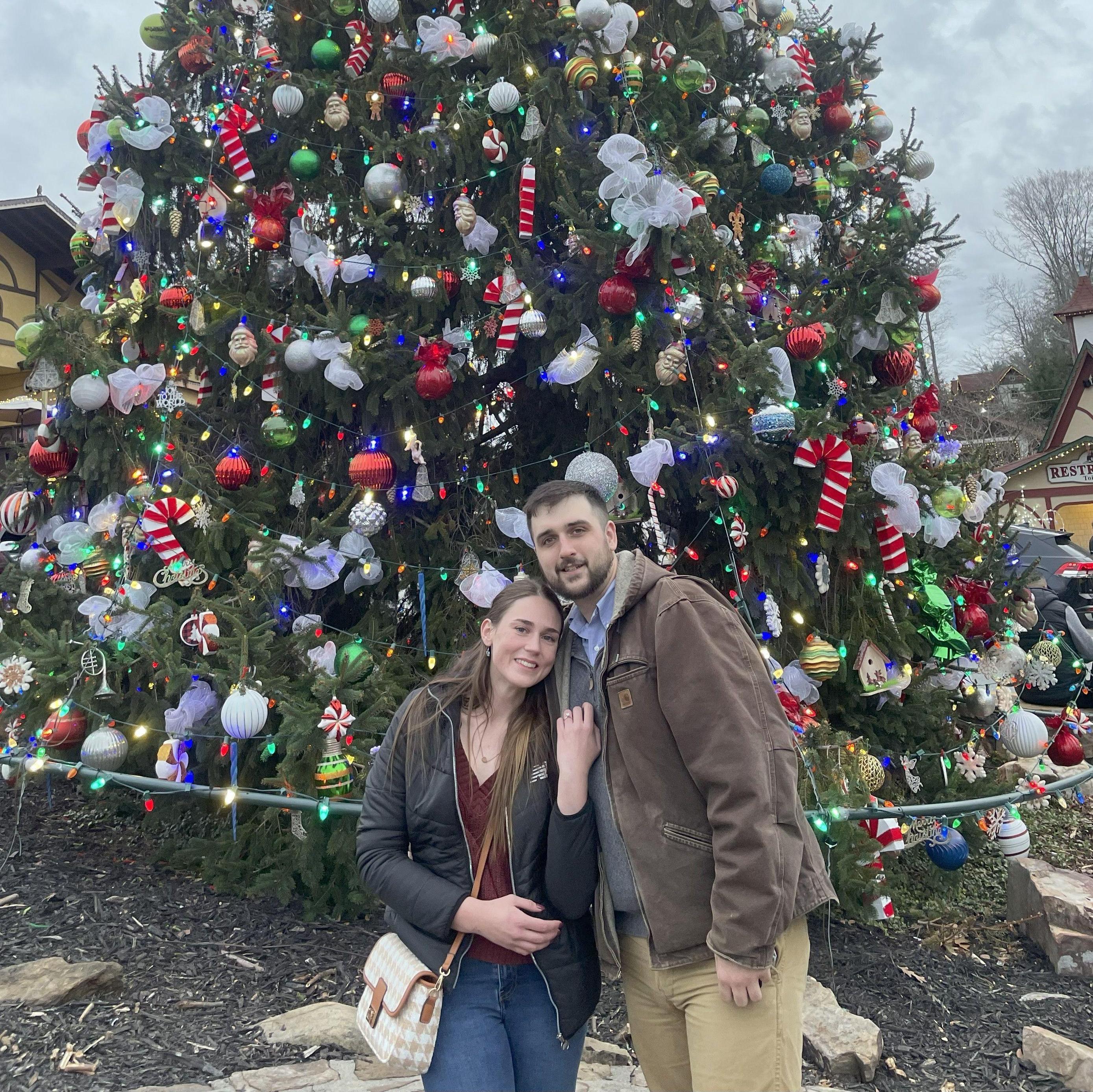 A picture of us right after the proposal.