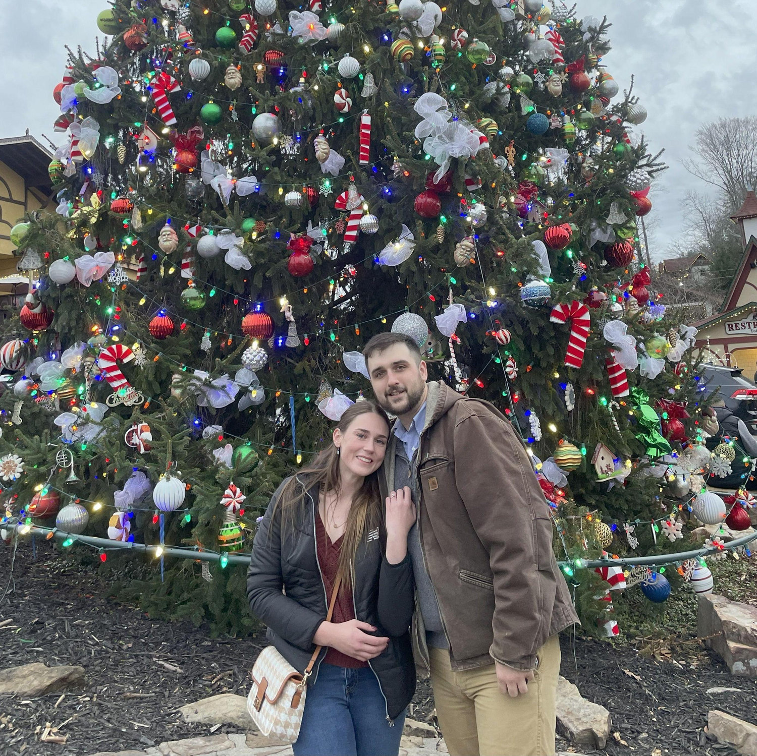 A picture of us right after the proposal.