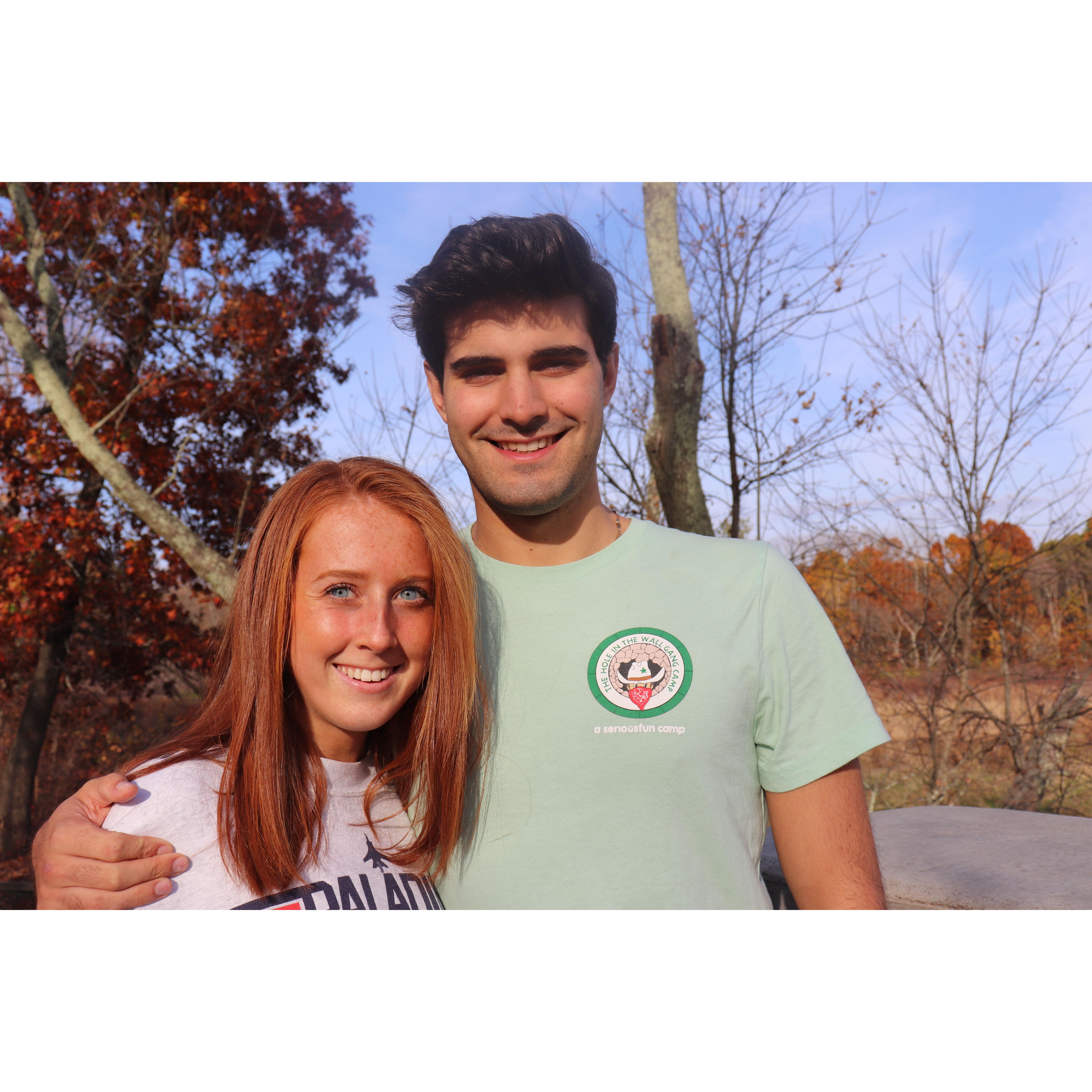 Hiking in the fall weekends in college