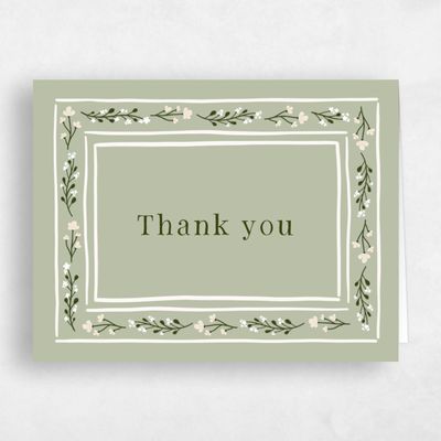 Olive Sage, Green Wedding Thank You - Maeva Landscape
