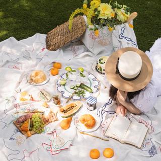 Fete Embroidered Tablecloth