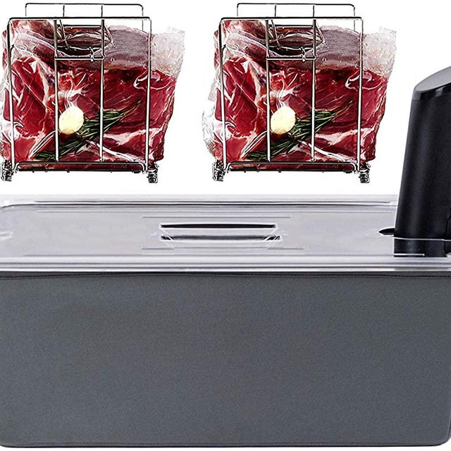 VÄESKE Insulated Large Sous Vide Container with Lid and Racks Kit | Neoprene Retains Heat | Sous Vide Accessories (26 QT, Container/Sleeve/Racks)