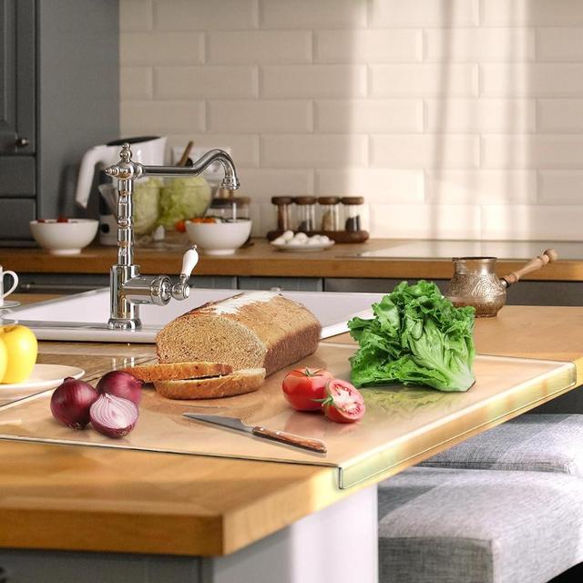 Gracenal Acrylic Large Cutting Boards for Kitchen, Clear Cutting Board Non Slip, 24x18 Inch Charcuterie Boards, Apartment Must Haves Kitchen Accessories, Desk Mat Protector, Christmas Gifts for Mom