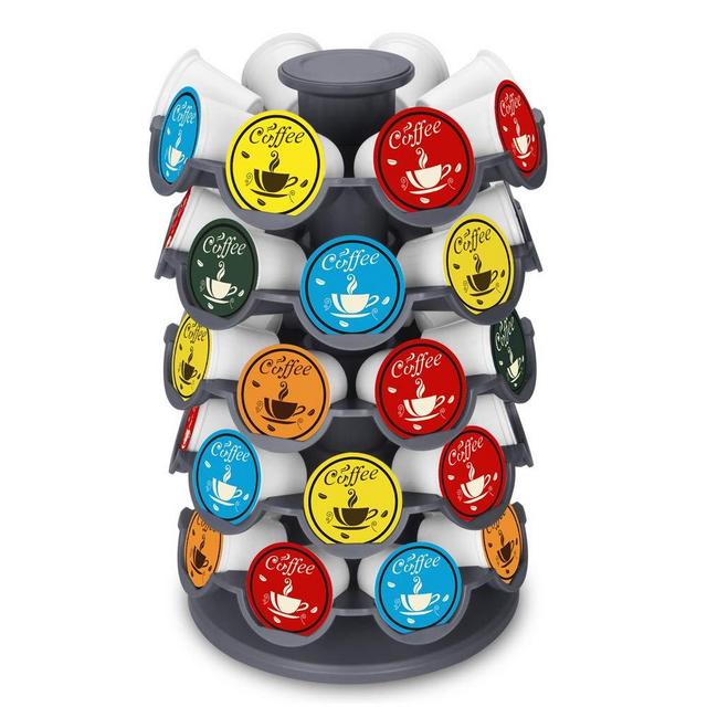 EVERIE Coffee Pod Storage Carousel Holder Organizer Compatible with 40 Keurig K-Cup Pods, Grey