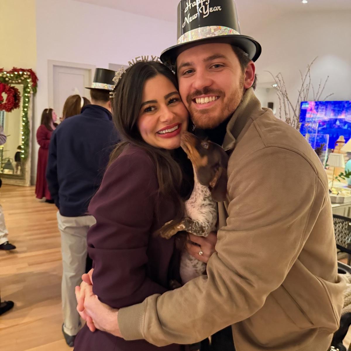 First NYE with Winston! He was ready for his midnight kiss!