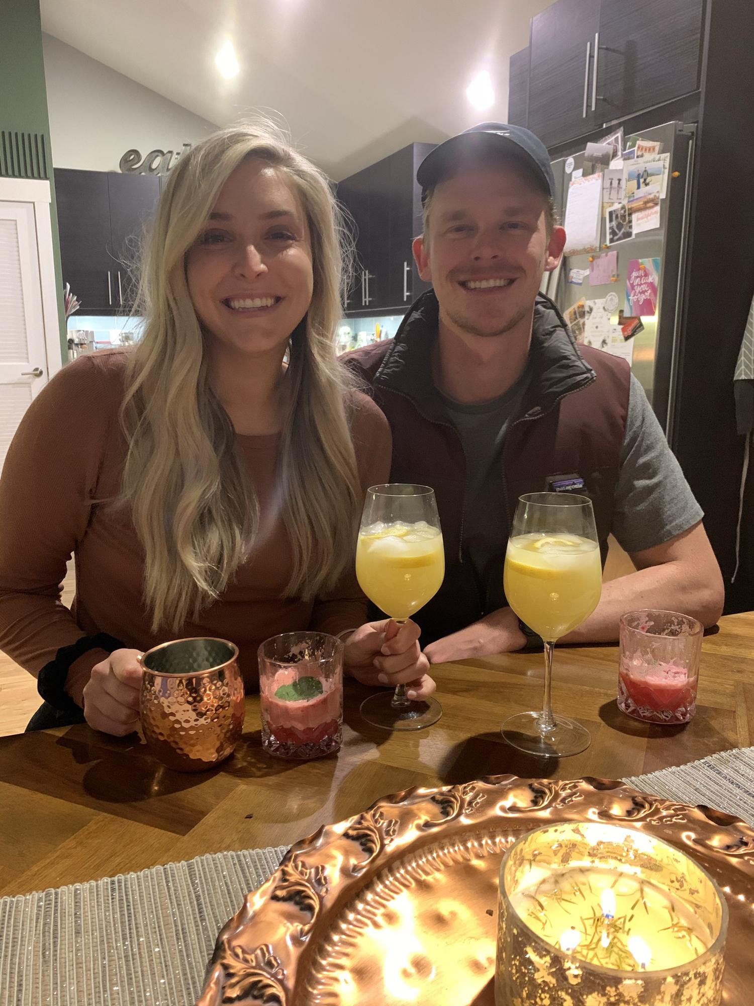 Drink-making competition with friends.
