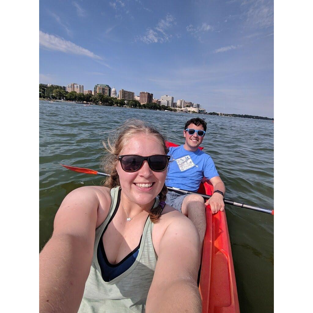 The weekend after meeting Cara's parents, Cara got to meet Richard's parents when they visited from Pennsylvania. They all went kayaking together.