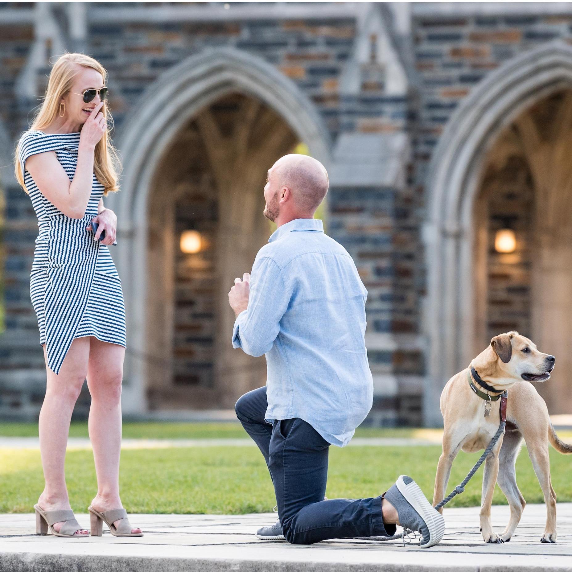Kyle tricked Mia into thinking they were going to shoot graduation photos at the Duke Chapel.... this happened instead.