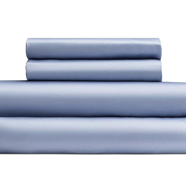 BleuBully Pure Beech Modal Sateen Sheet Sets – 400TC Cooling Sheets - Buttery Soft, Luxurious Sateen Sheets from Beechwood (Dream Blue, California King)