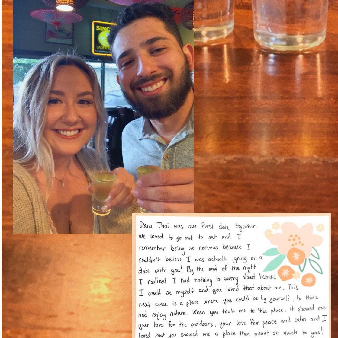 Our third stop on the day of our engagement -- Dara Thai, where we had our first date.