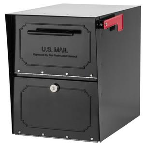 Oasis Classic Locking Post Mount Parcel Mailbox with High Security Reinforced Lock, Black