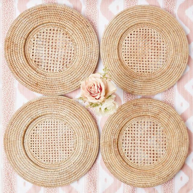 Natural Rattan Charger Plates (Set of 4)