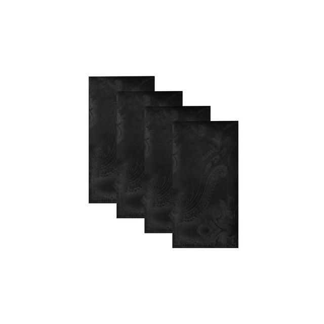 Caiden Elegance Damask Napkins in Black (Set of 4)