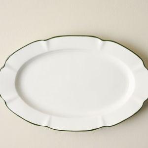 Green Luna Scalloped Serving Platter